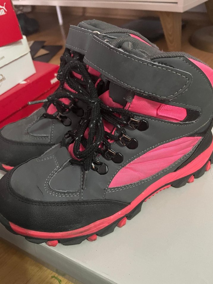 Pembe Bağcıklı Kız Çocuk Biker Botu - Görsel 3