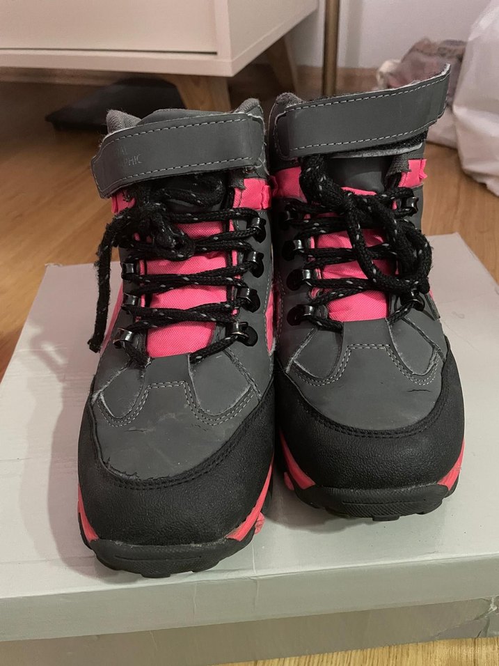 Pembe Bağcıklı Kız Çocuk Biker Botu - Görsel 2