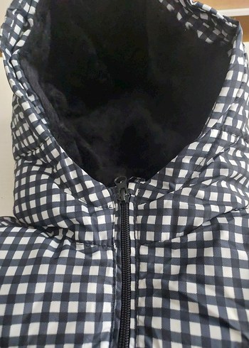 Kareli fermuarli Kışlık Çocuk Mont - Görsel 4