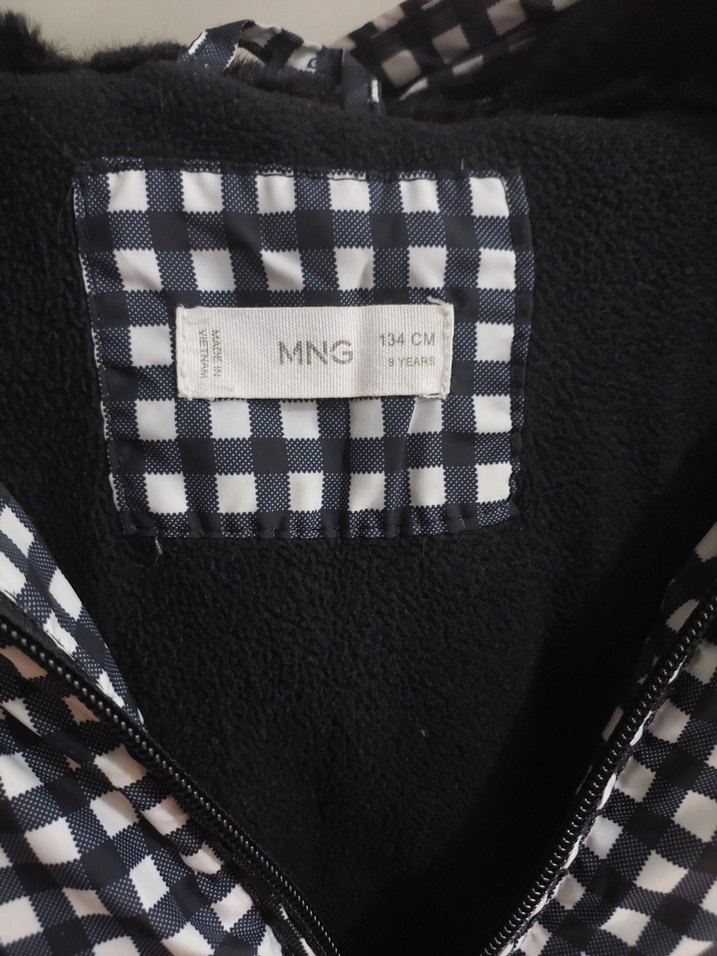 Kareli fermuarli Kışlık Çocuk Mont - Görsel 3