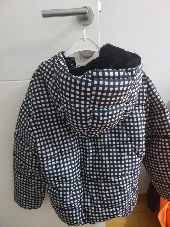 Kareli fermuarli Kışlık Çocuk Mont - Görsel 2