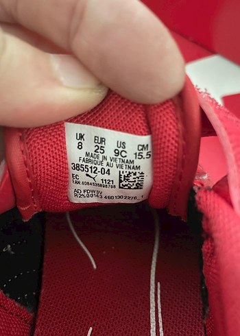 Kız Çocukları İçin Kırmızı Puma Spor Ayakkabı - Görsel 3