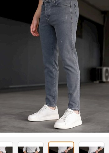Gri Erkek Denim Pantolon Regular Fit - Görsel 5