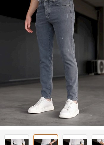 Gri Erkek Denim Pantolon Regular Fit - Görsel 3
