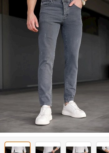 Gri Erkek Denim Pantolon Regular Fit - Görsel 4