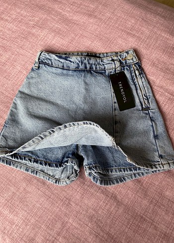 TrendYol Mavi Mini Denim Şort Etek - Görsel 2