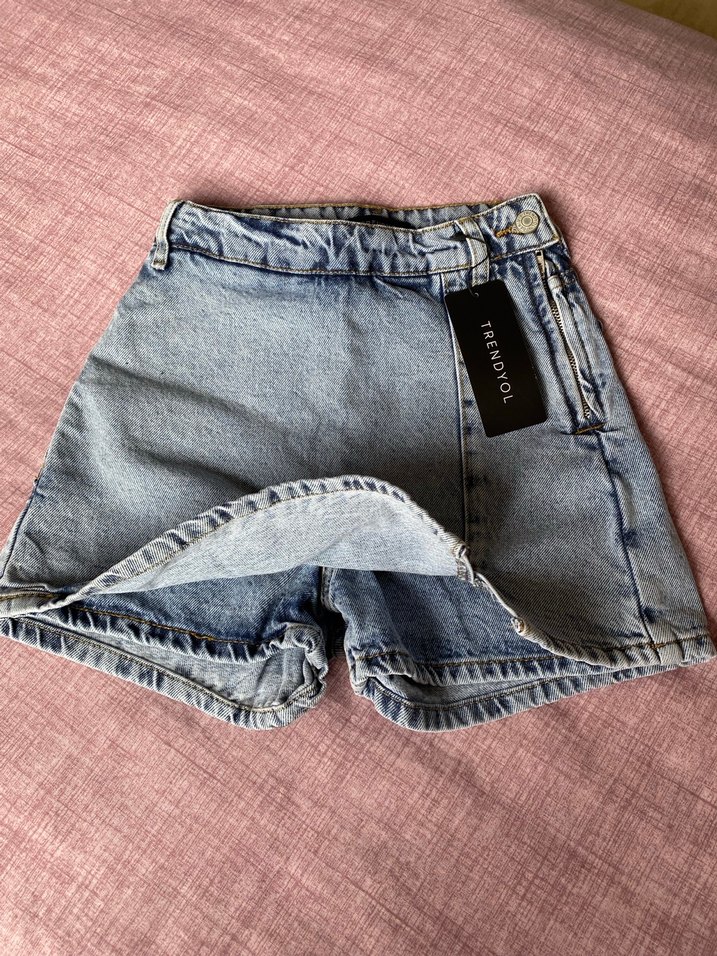 TrendYol Mavi Mini Denim Şort Etek - Görsel 2