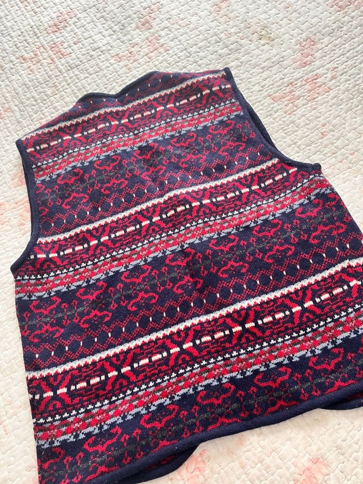orjinal beymen Desenli  Örgü Kadın Yelek - Görsel 2