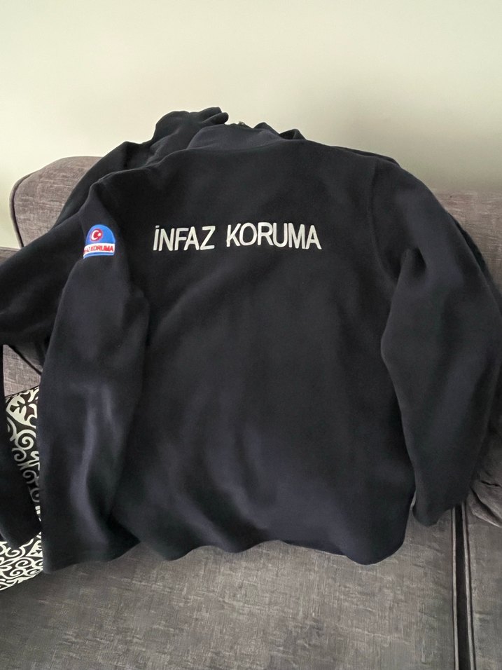 İnfaz koruma için özel Nakışlı Fermuarlı Erkek Gri Polar - Görsel 2