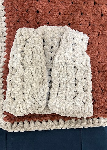 Pastel Renkli Örgü Çocuk Battaniyesi - Görsel 3