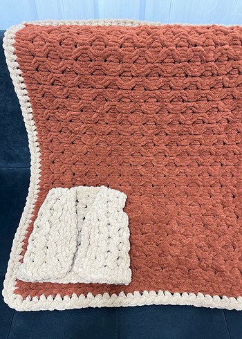 Pastel Renkli Örgü Çocuk Battaniyesi - Görsel 2