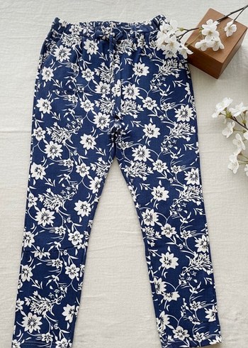 Mavi Çiçekli Bağcıklı Bohem Kadın Bluz - Görsel 2