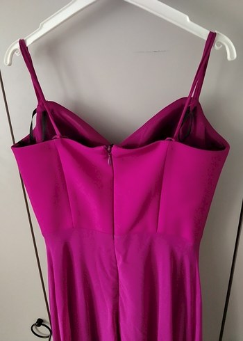 Pembe Drapeli Uzun Abiye Elbise - Görsel 5