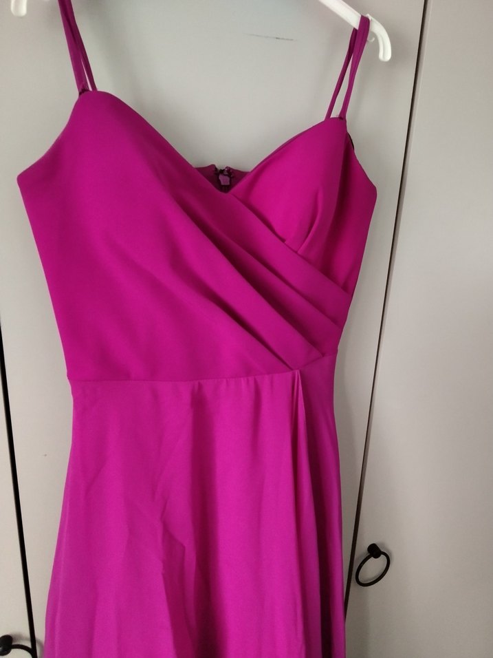 Pembe Drapeli Uzun Abiye Elbise - Görsel 2