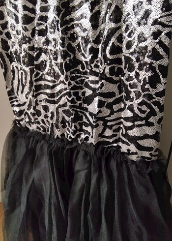 Uzun Kollu Zebra Desenli Uzun Abiye Elbise. ÖZEL DİKİM - Görsel 7