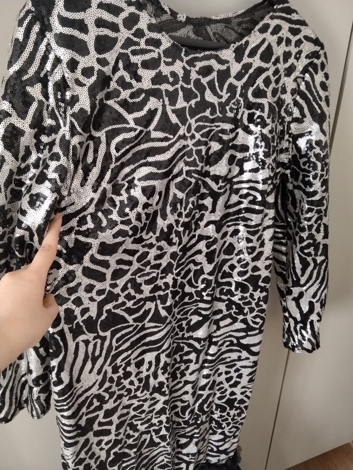 Uzun Kollu Zebra Desenli Uzun Abiye Elbise. ÖZEL DİKİM - Görsel 4