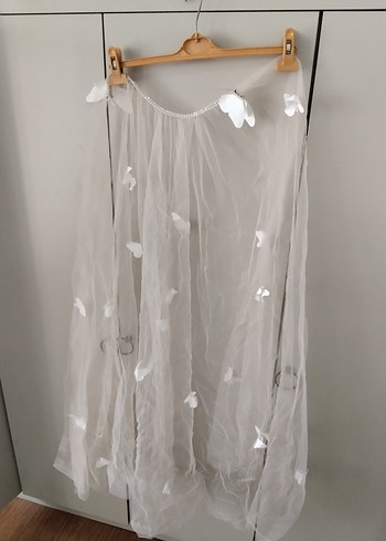 Kız Çocuk toz pembe Dantelli Tül Abiye Elbise Pelerinle beraber - Görsel 9