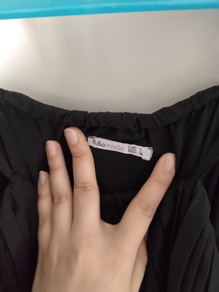 Kadın Siyah Pilili Uzun Tulum - Görsel 5