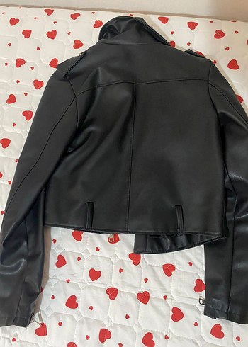 Siyah Deri Biker Ceket - Görsel 4