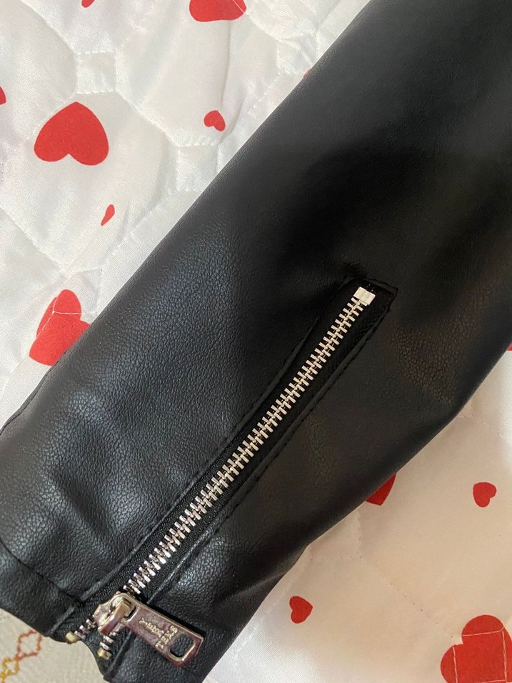 Siyah Deri Biker Ceket - Görsel 2