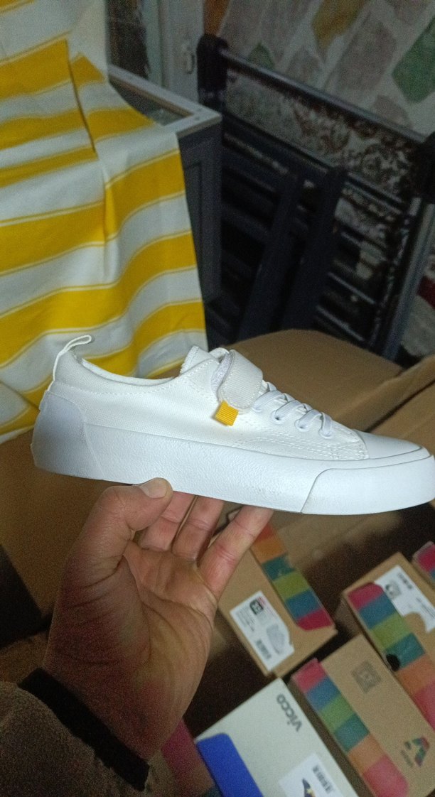 Beyaz unisex Spor Ayakkabı Cırt Cırtlı - Görsel 2