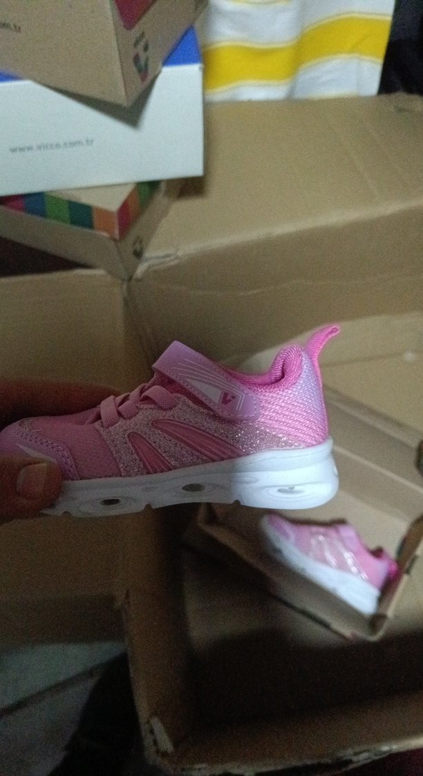 Kız Çocuk Pembe Cırt Cırtlı Spor Ayakkabı ışıklı - Görsel 2