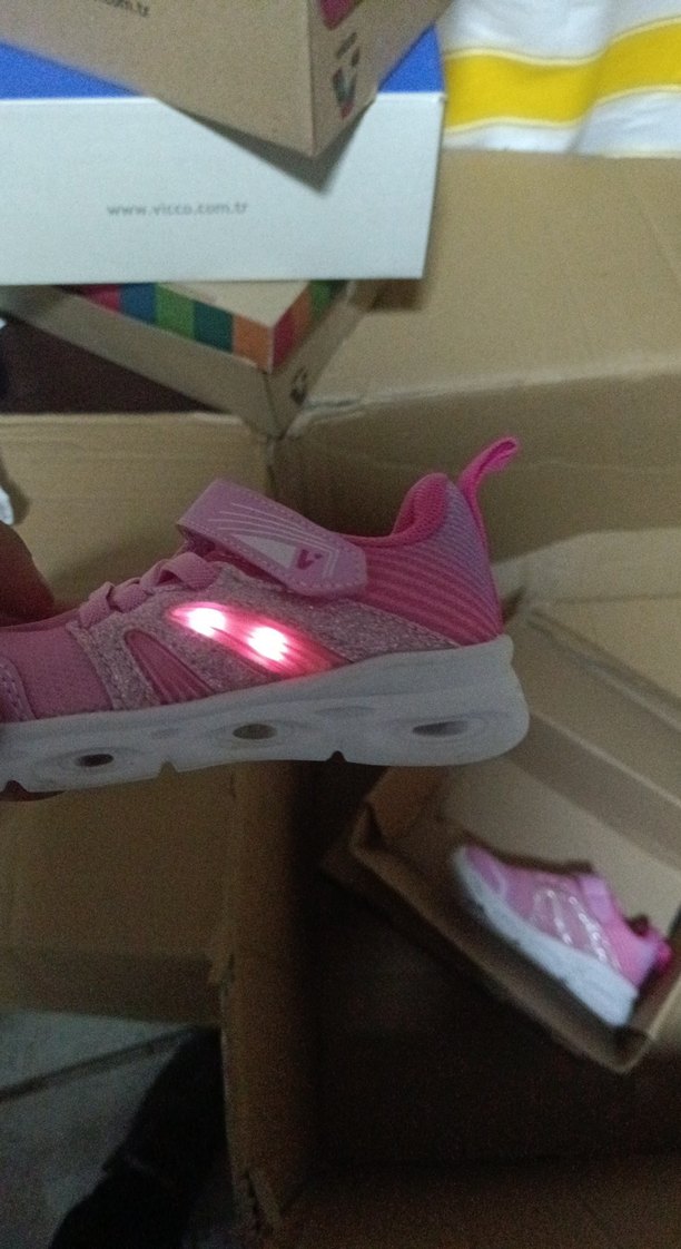 Kız Çocuk Pembe Cırt Cırtlı Spor Ayakkabı ışıklı - Görsel 3