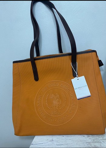 U.S Polo Assn. Uspa Polo Orjinal Camel Deri Kadin Omuz Cantasi
