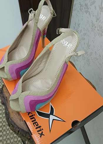 Pastel Çok Renkli Kadın Topuklu Ayakkabı - Görsel 2