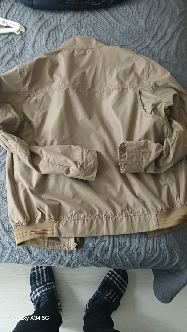 Bej Pamuklu Erkek Kemerli Ceket - Görsel 2