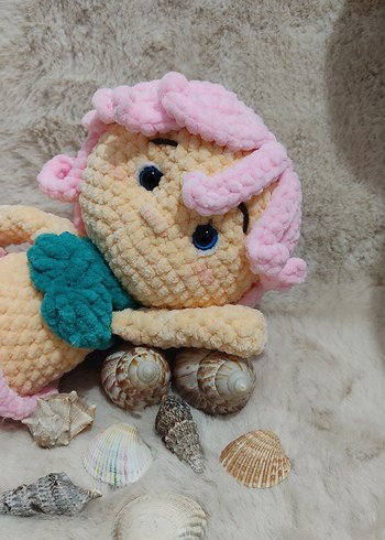 Pastel Pembe Deniz Kızı Bebek Oyuncak - Görsel 2
