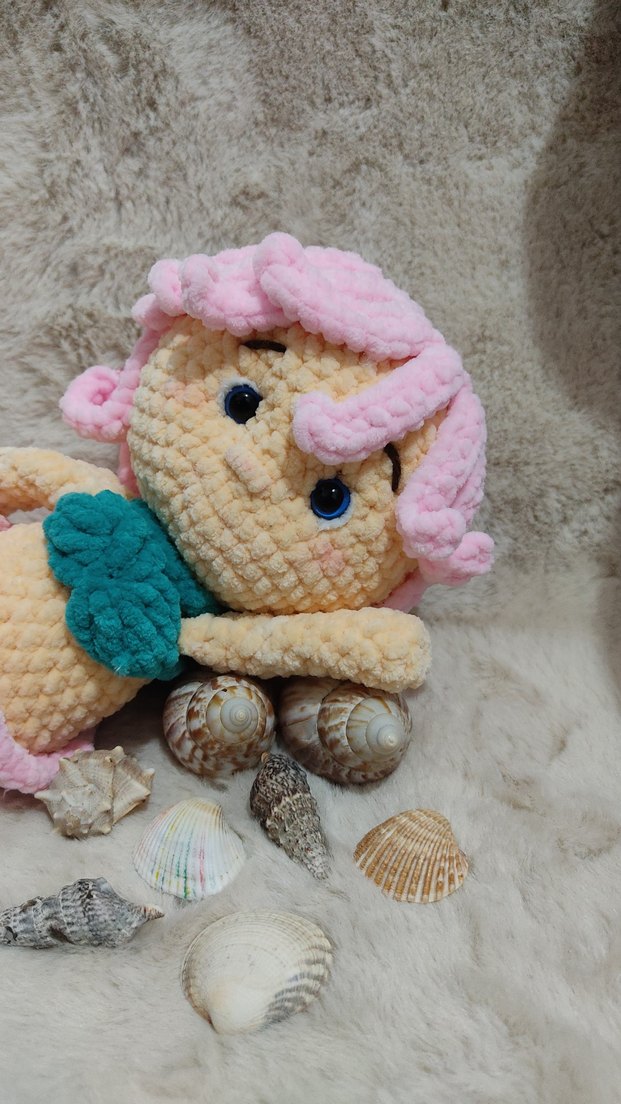 Pastel Pembe Deniz Kızı Bebek Oyuncak - Görsel 2