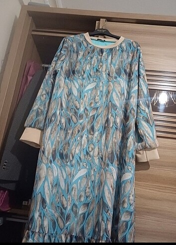 52 Beden mavi Renk Şifon elbise
