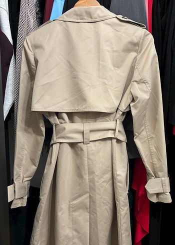 Bej Midi Kadın Trençkot Çift Düğmeli - Görsel 8