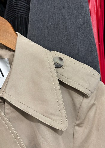 Bej Midi Kadın Trençkot Çift Düğmeli - Görsel 7