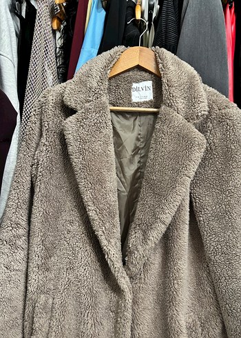 Kahverengi Uzun Kürklü Kadın Kaban - Görsel 2