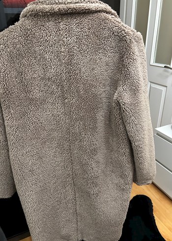 Kahverengi Uzun Kürklü Kadın Kaban - Görsel 8