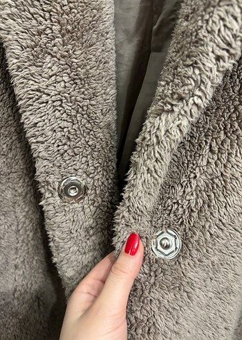 Kahverengi Uzun Kürklü Kadın Kaban - Görsel 5