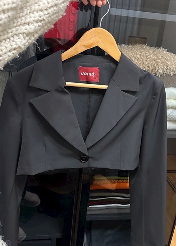 Siyah  Mini Kadın Blazer - Görsel 4