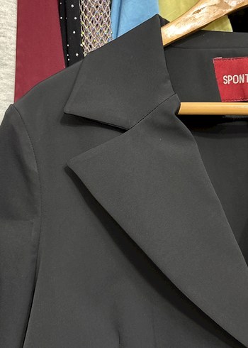 Siyah  Mini Kadın Blazer - Görsel 3