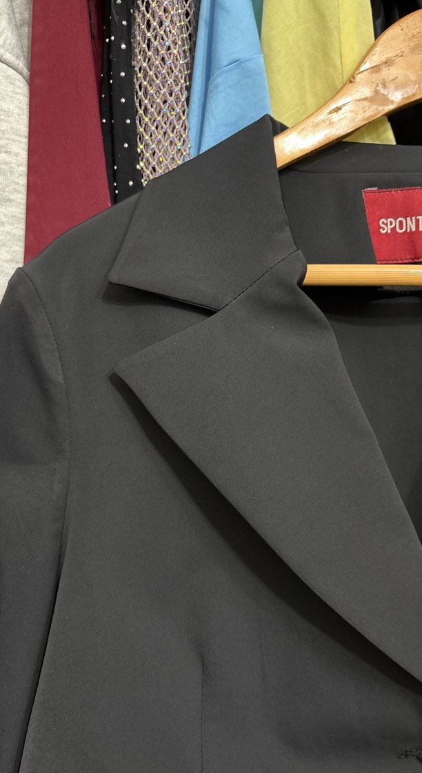 Siyah  Mini Kadın Blazer - Görsel 3