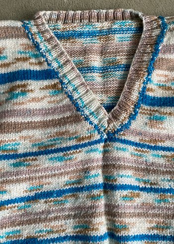 V Yaka Erkek Çocuk Triko Süveter - Görsel 3