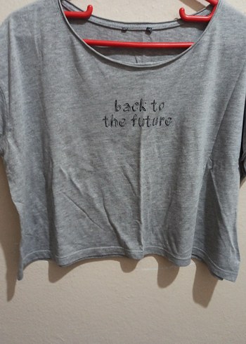 Gri Kısa Kollu Hamile Tişörtü - Görsel 3