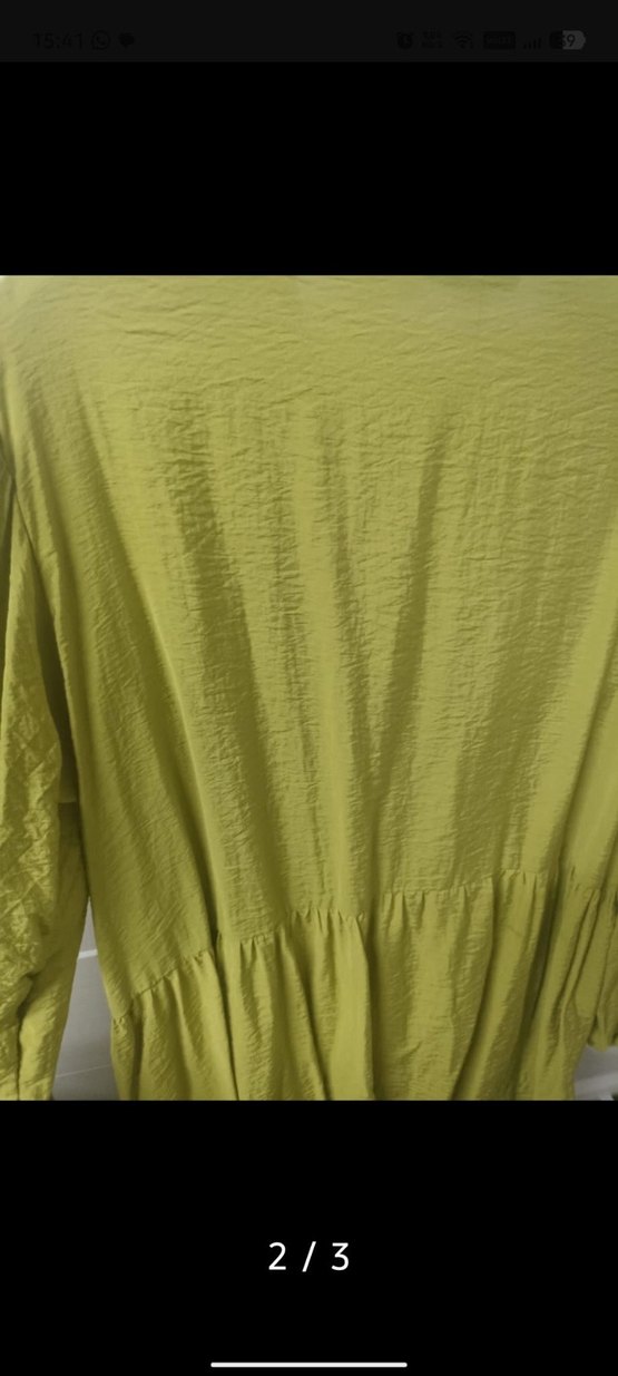 Uzun Kollu, Salaş Kesim Yeşil Bluzu - Görsel 2