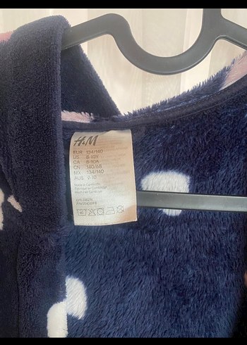 Kız Çocuk Lacivert Kalp Desenli Bornoz - Görsel 7