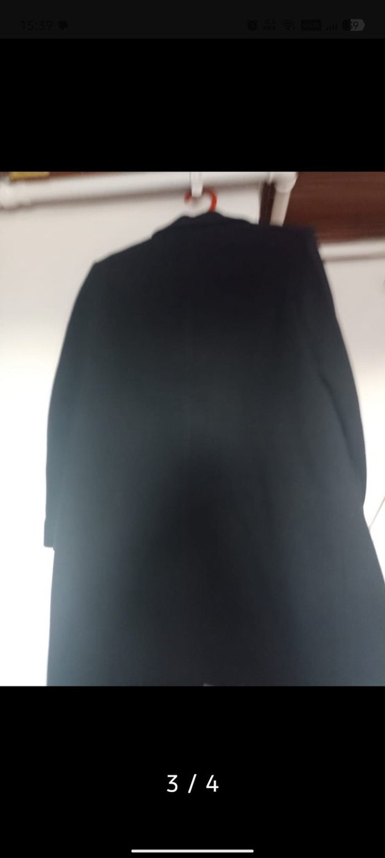 Siyah Düğmeli Uzun Kadın Kaban - Görsel 3