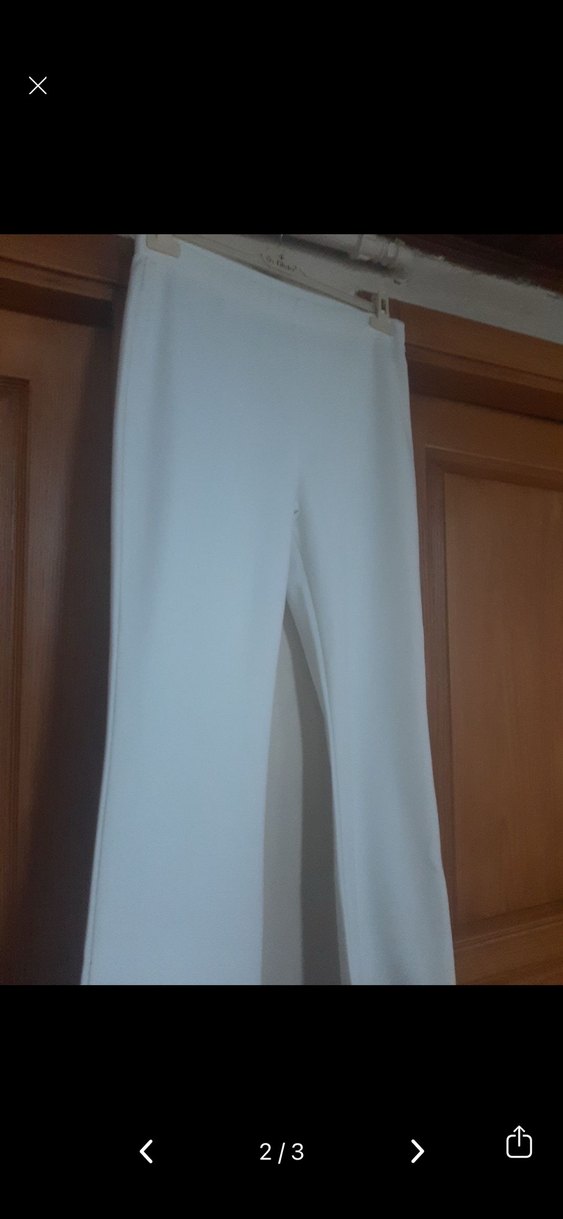 Beyaz Midi Kadın Kumaş Pantolon - Görsel 2