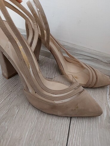 36 Beden camel Renk Kalın topuklu stiletto