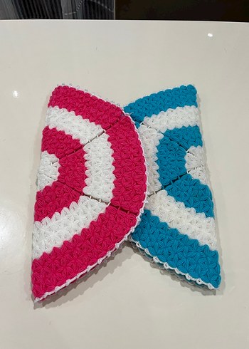 Renkli örgü banyo lifi - Görsel 6