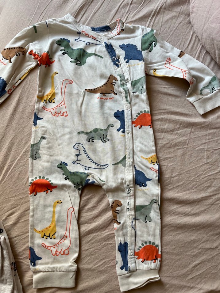 Uzun Kollu Düğmeli Bebek Tulum Gri - Görsel 2